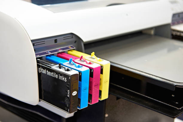 istock Ink cartridges in printer for textile 1139674711