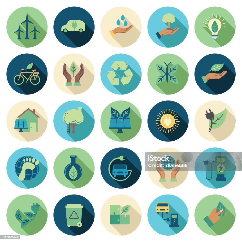 Environment Thin Line Icon Set Environment Icon in thin line flat design style set. Icon Symbol stock vector