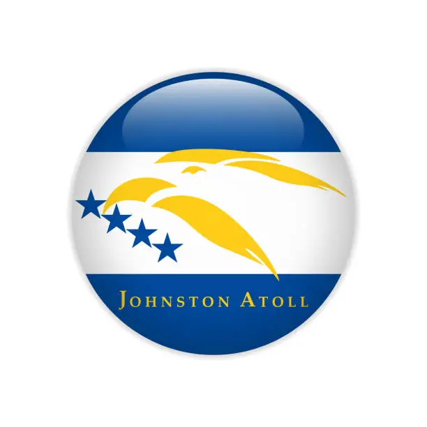 Vector illustration of Flag Johnston Atoll button