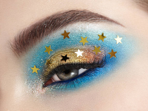 istock Eye makeup woman with decorative stars 1139678833