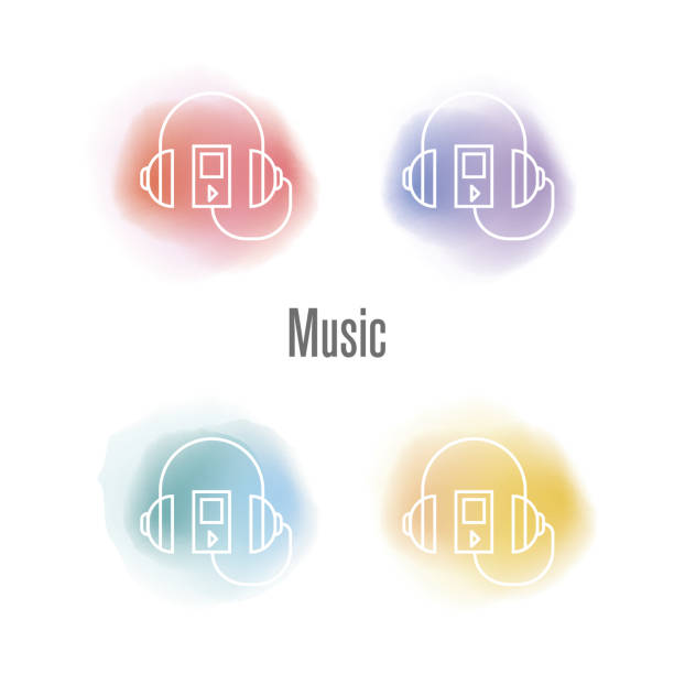 koncepcja muzyki - musical note treble clef music vector stock illustrations