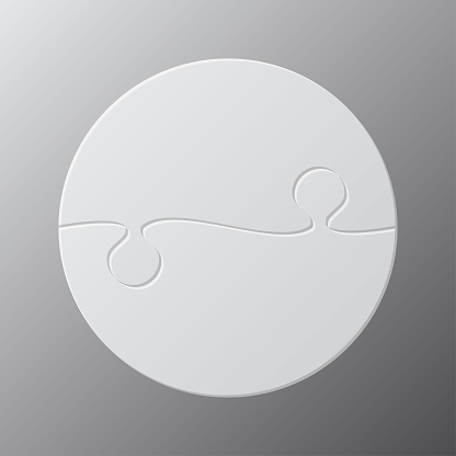 Two Puzzles Incircle Two Pieces Jigsaw Puzzle Circles Info Graphic Stock Illustration ...