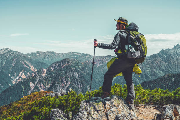 istock Hiker do trekking activity on mountain in Japan. 1139684117