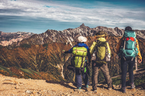 istock Hiker do trekking activity on mountain in Japan. 1139684268