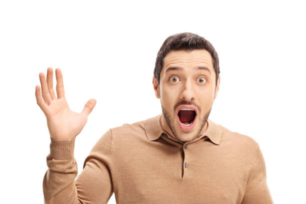 istock Suprised young man with an open mouth 1139686563