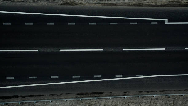 istock Car on the road. View from above 1139687153