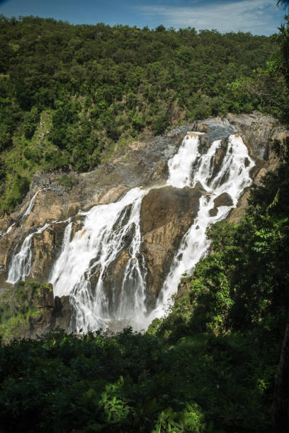 istock Giant waterfall in a rainforest in Australia 1139691205
