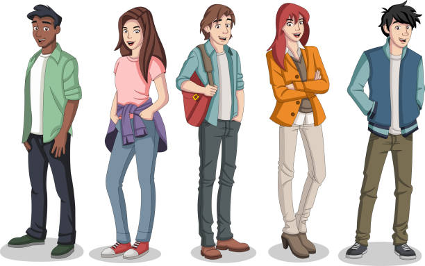 Ilustración de Grupo De Jóvenes De Dibujos Animados y más Vectores Libres de Derechos de Adolescente - Adolescente, Guay, Niño - iStock Ilustración de Grupo De Jóvenes De Dibujos Animados y más Vectores Libres de Derechos de Adolescente - Adolescente, Guay, Niño - iStock