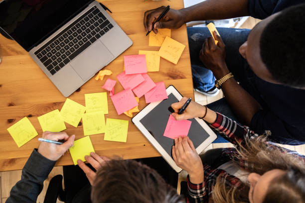 istock Young team working on new projects and ideas in the studio 1139692547
