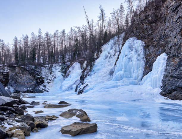 istock Beautiful icefall from frozen spring water 1139692920
