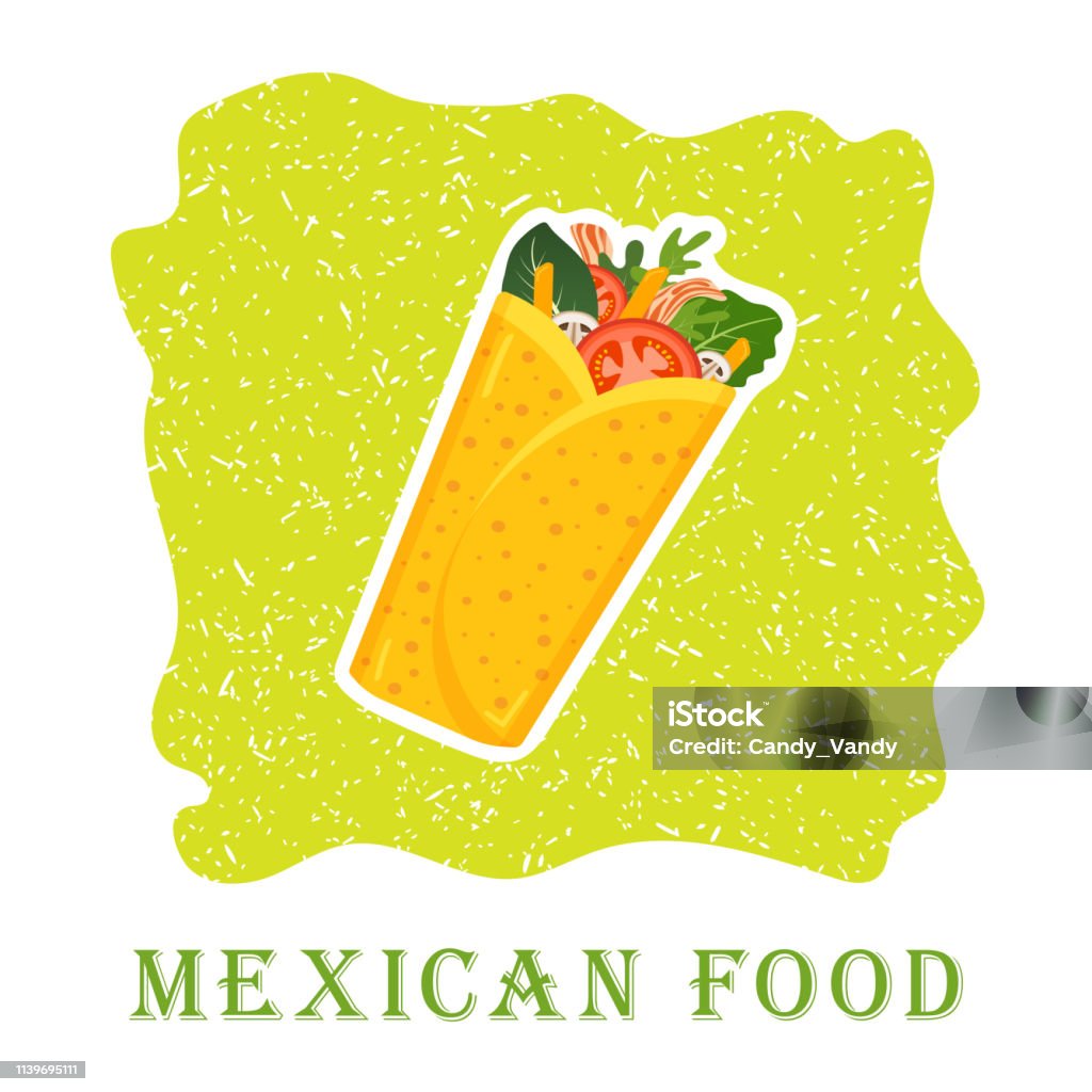 Burrito Truyền Thống Của Mexico Logo Burrito Ngon Cay Cho Thiết Kế ...