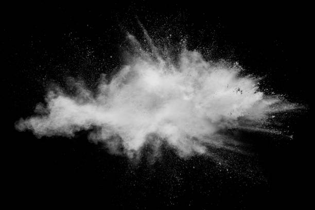 istock Abstract white powder explosion against black background.White dust exhale in the air. 1139695340