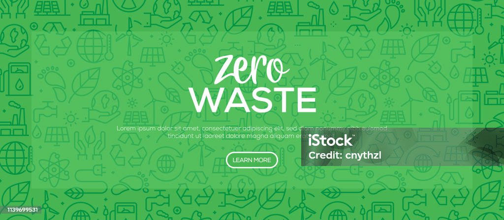Design del modello zero rifiuti - arte vettoriale royalty-free di Stile di vita sostenibile