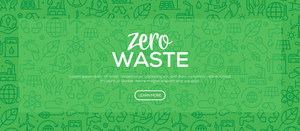 illustrazioni stock, clip art, cartoni animati e icone di tendenza di design del modello zero rifiuti - recycling environment recycling symbol environmental conservation