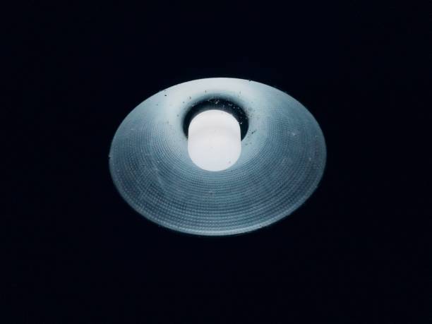 istock Bottom view of the white LED lamp at night 1139699624