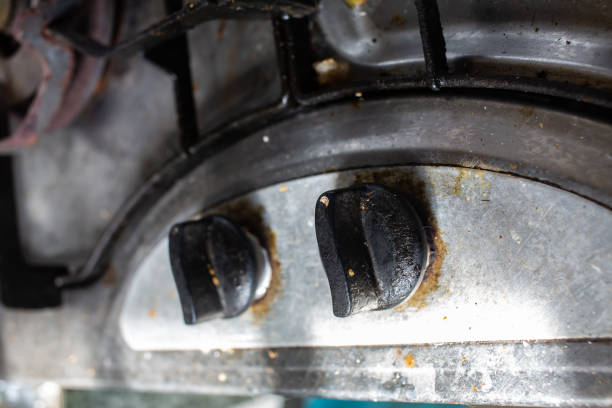istock Gas stove with gas burner , Close up & Macro shot, Selective focus, Kitchen Tools 1139699850