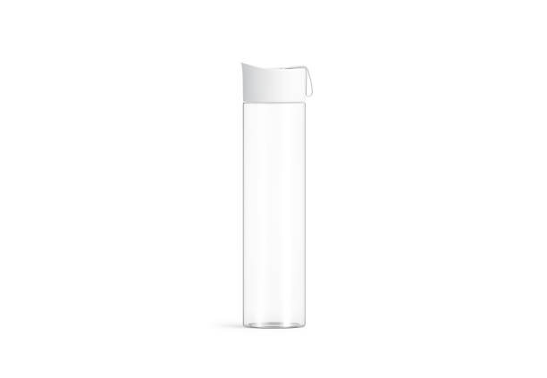 istock Blank white glass sport bottle mockup, isolated, front view 1139701413