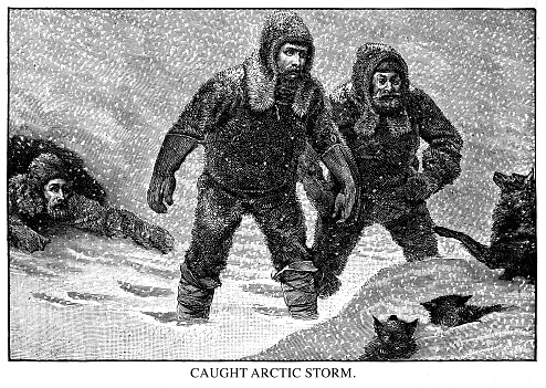Caught Arctic Storm - Scanned 1890 Engraving