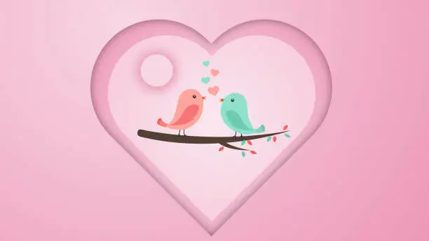 Vector illustration of Lovebird background