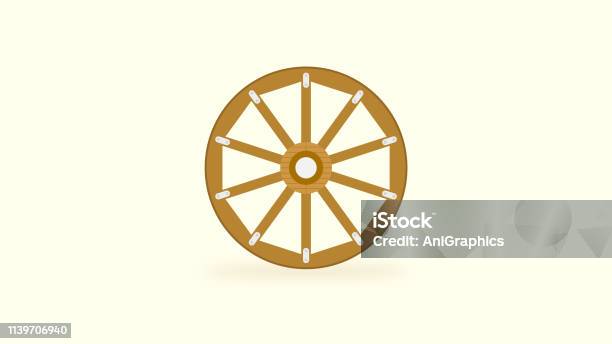 Wooden Wheel Icon Stock Illustration - Download Image Now - Wagon Wheel, Wheel, Illustration