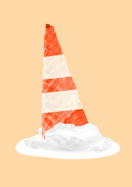 An ice incident. Modern design. Contemporary art collage.
