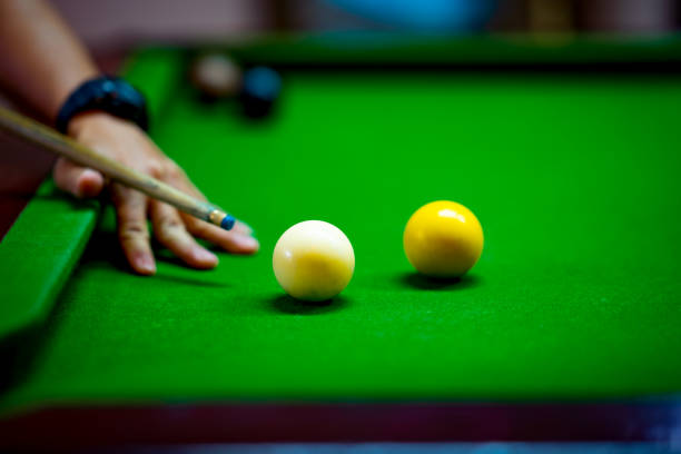 istock Snooker playing on night of relax activity 1139707665