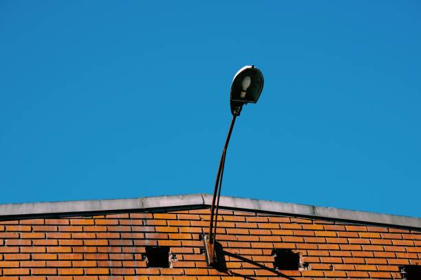 street light in the street in the city Bilbao. spain.