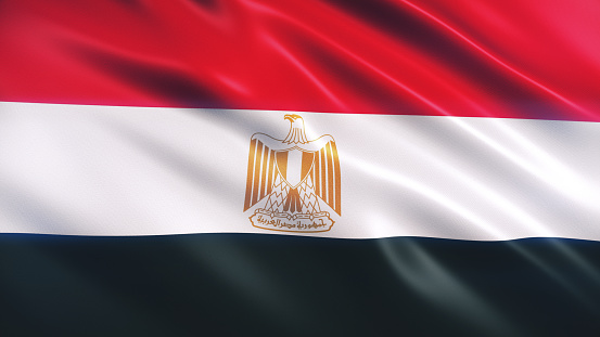 3d render Egypt Flag (Close-up)