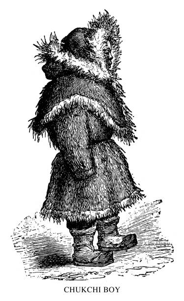 Chukchi Boy Chukchi Boy - Scanned 1890 Engraving chukchi stock illustrations