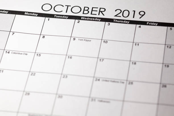 istock Simple October 2019 calendar. Week starts from Sunday. 1139713914