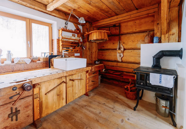 istock Modern design of Home wooden Kitchen Interior oven sink 1139714826