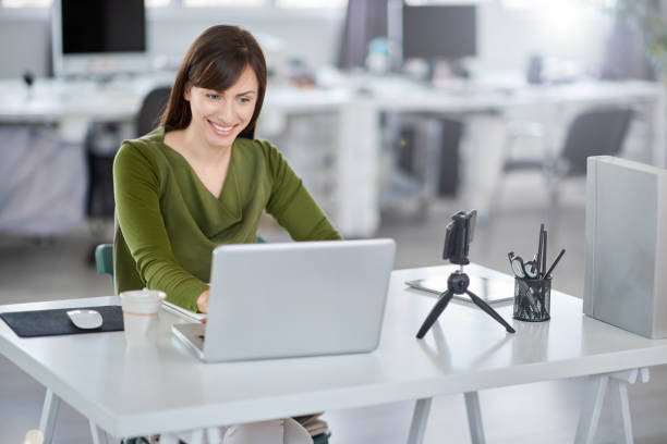 istock Woman using laptop in office. 1139715004