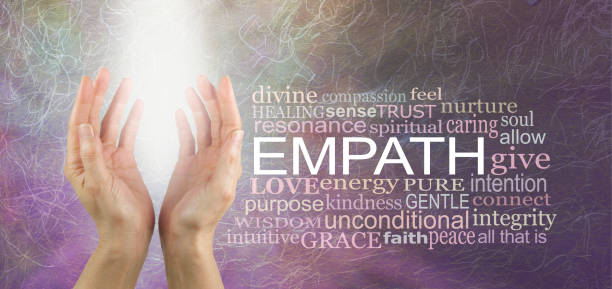 istock Empath healer's hands, word cloud and healing light 1139715282