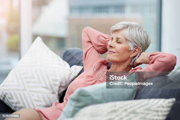 Time To Kick Back And Relax Stock Photo - Download Image Now - Relaxation, Senior Adult, Mature Women
