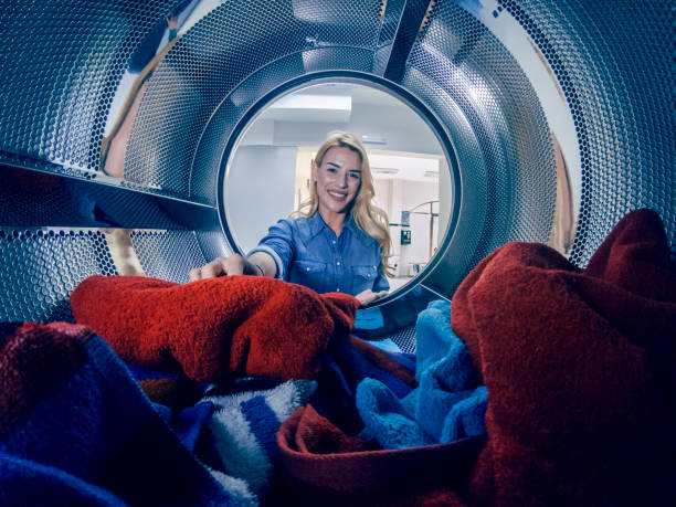 istock Young woman having a laundry day 1139717617