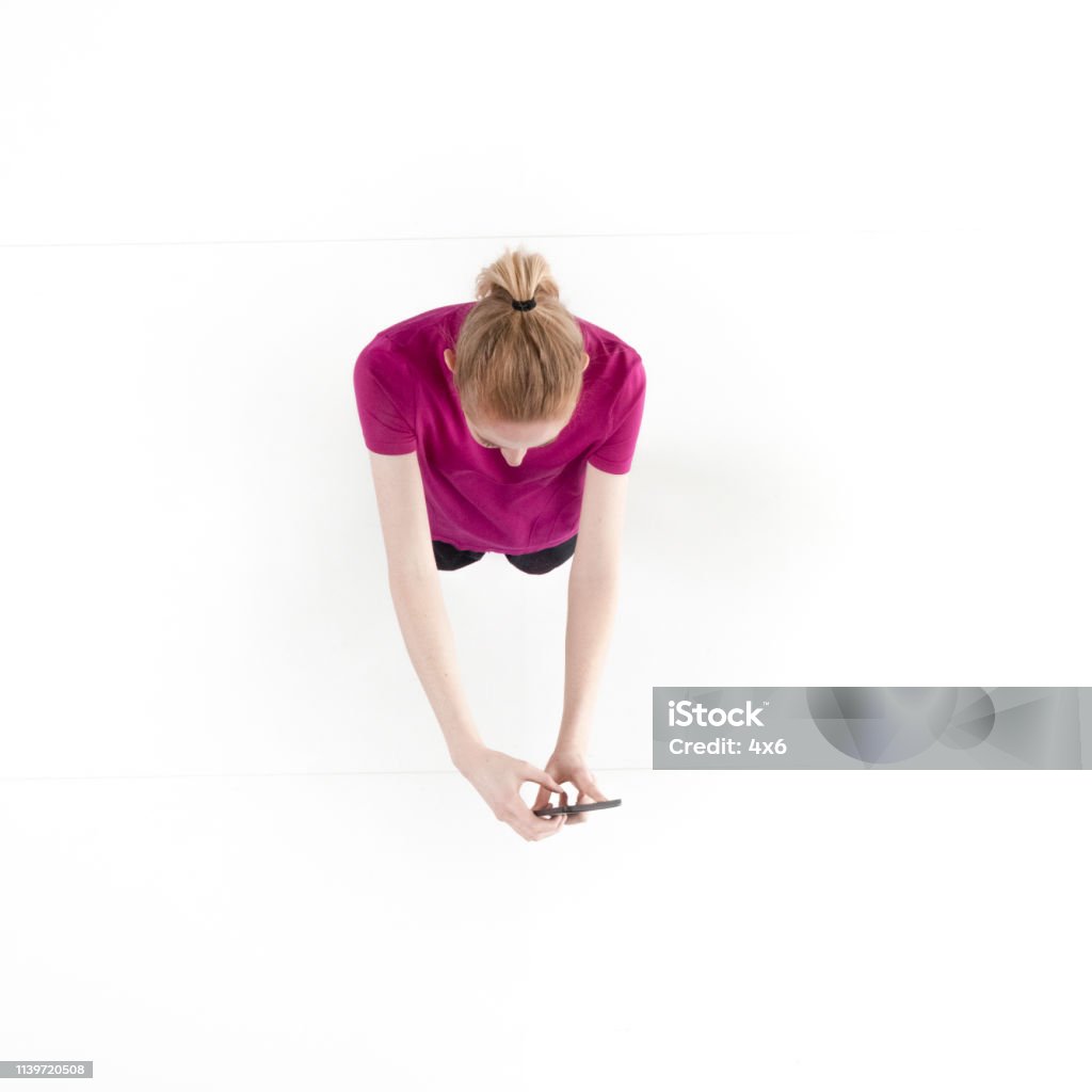 Directly above view of female athlete 20-24 Years Stock Photo