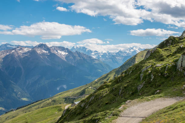 istock View closeup mountains scene, route great Aletsch Glacier 1139725427