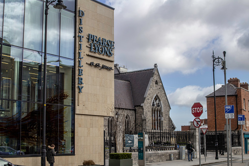 The Pearse Lyons Distillery in James Street, Dublin, Ireland.. Opened in 2017, this boutique distillery is situated  beside St James Church.
