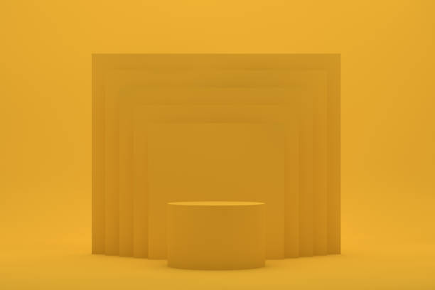istock Empty Podium, Pedestal, Showcase, Product Stand on Yellow Background 1139726809
