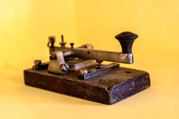 istock Terminal to make morse code and communicate in that way, on a yellow background 1139728407