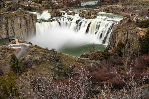 쇼 숀 폭포 - idaho falling snake river river 뉴스 사진 이미지