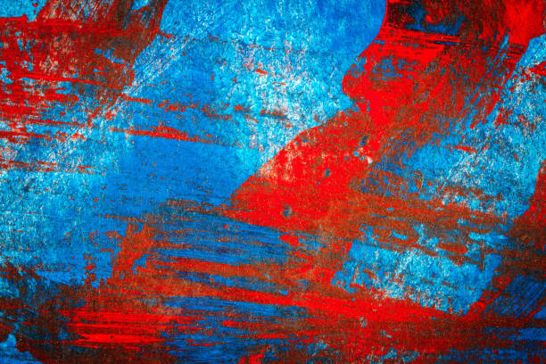 istock Abstract red and blue hand painted acrylic background 1139738455