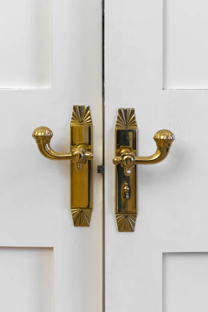 istock Gold-plated vintage door handle 1139740244