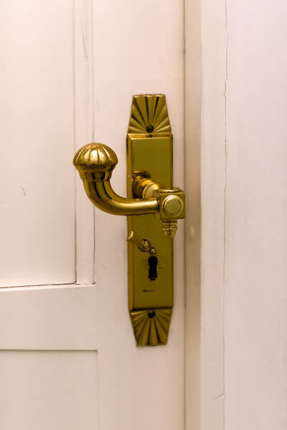 istock Gold-plated vintage door handle 1139740245