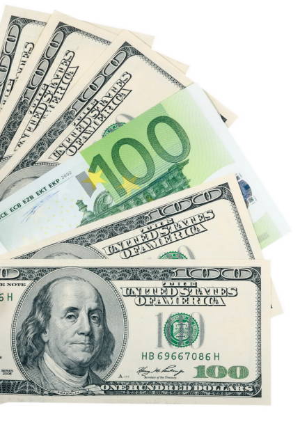 istock dollar and euro on white 1139742791