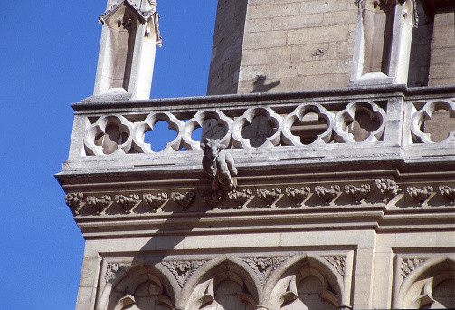 Detail on the façade of Saint-Jean Cathedral in Lyon