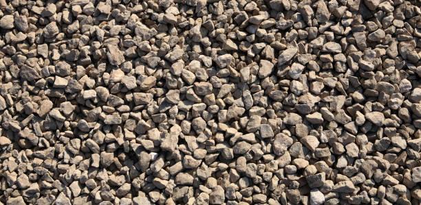 gravel at dry sunny day stock photo