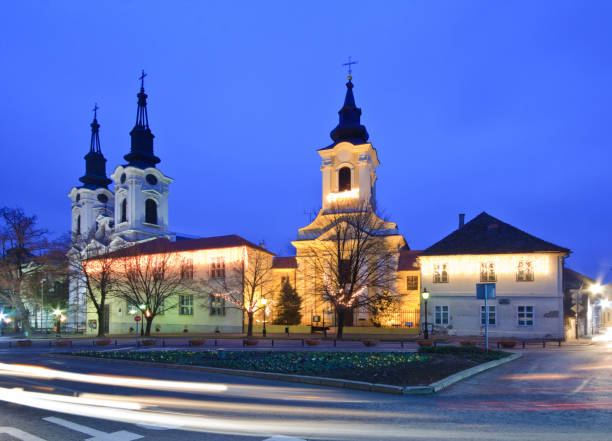 istock Two churches in Sremski Karlovci at dusk 1139744450