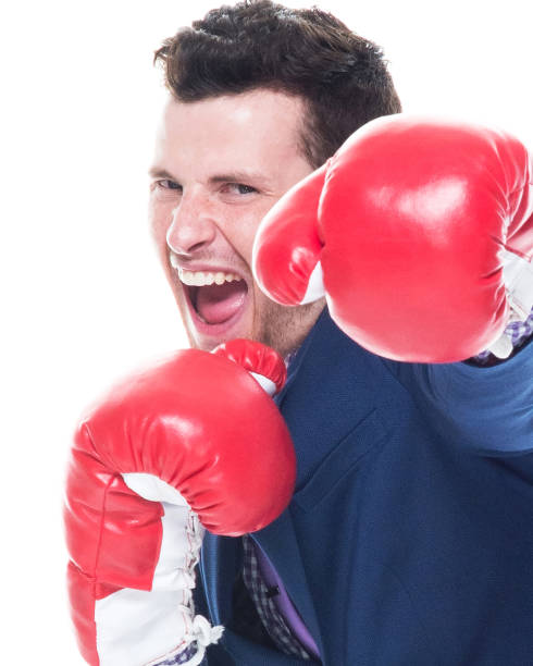 istock Handsome businessman boxing 1139745077