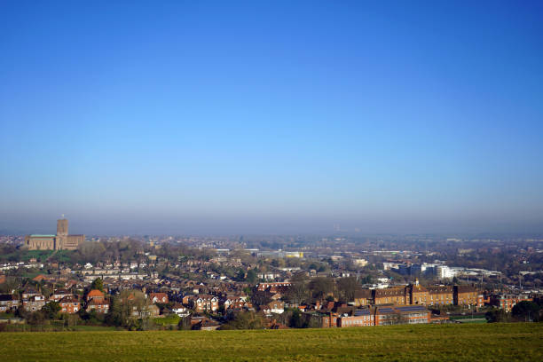 istock Sunny views over a city and grass field 1139745508